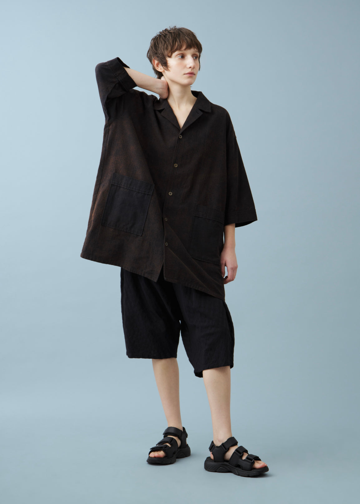 Kaname Open Collar SH Washed Khadi