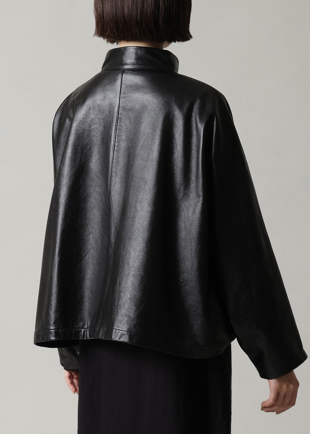 Matou Stand/C Leather Short Jacket