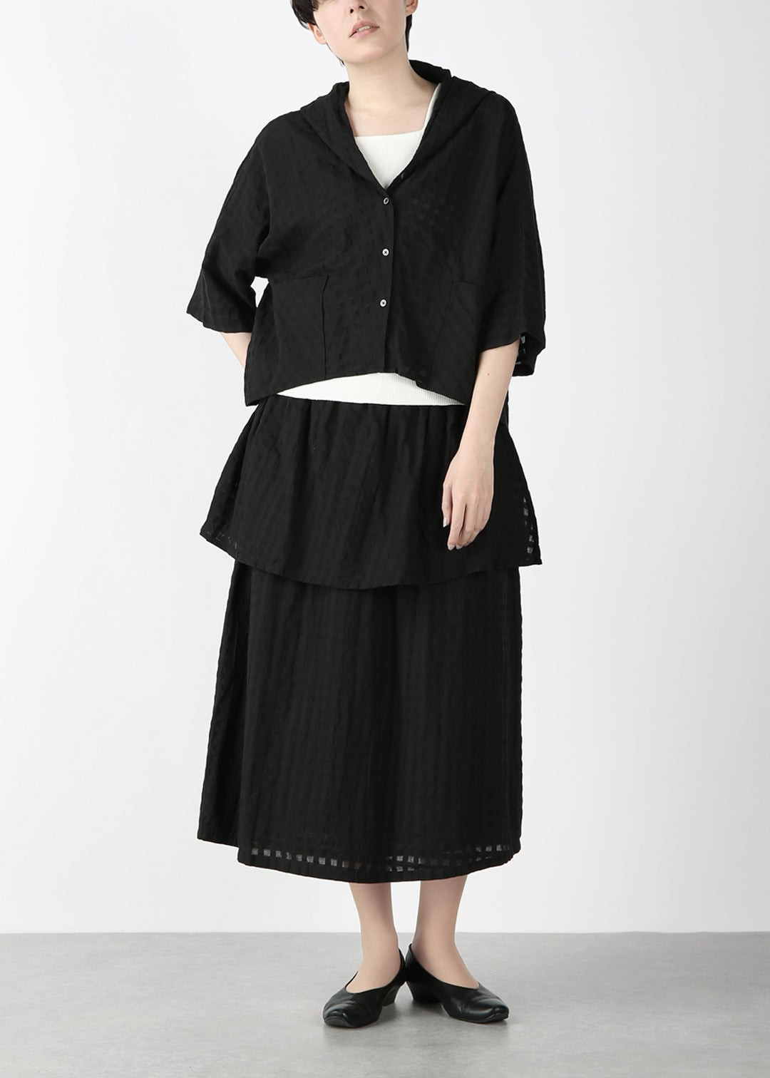 Hiyaku Layered Skirt Chatai check