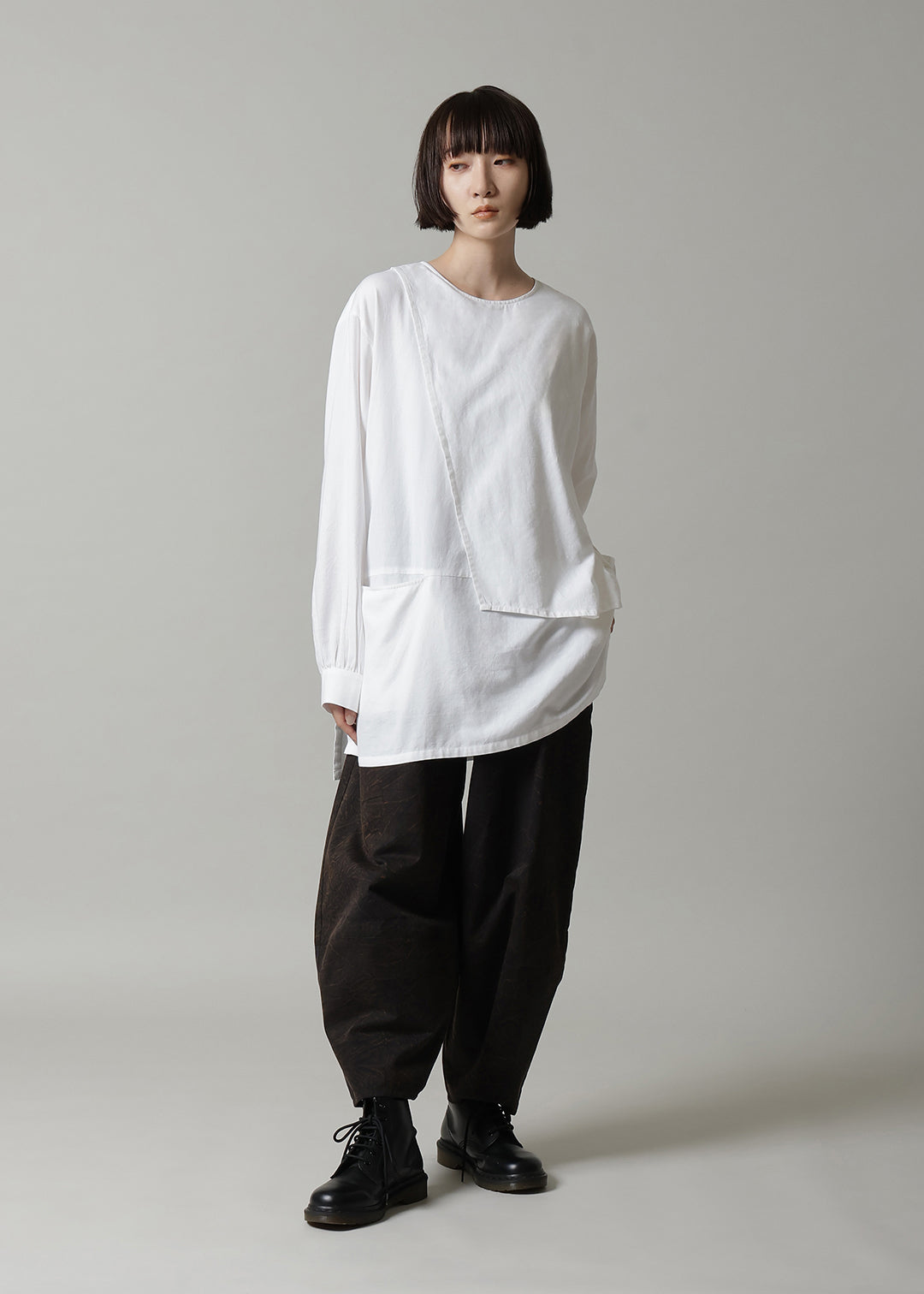 Asymme Layered Pullover 150tw Khadi