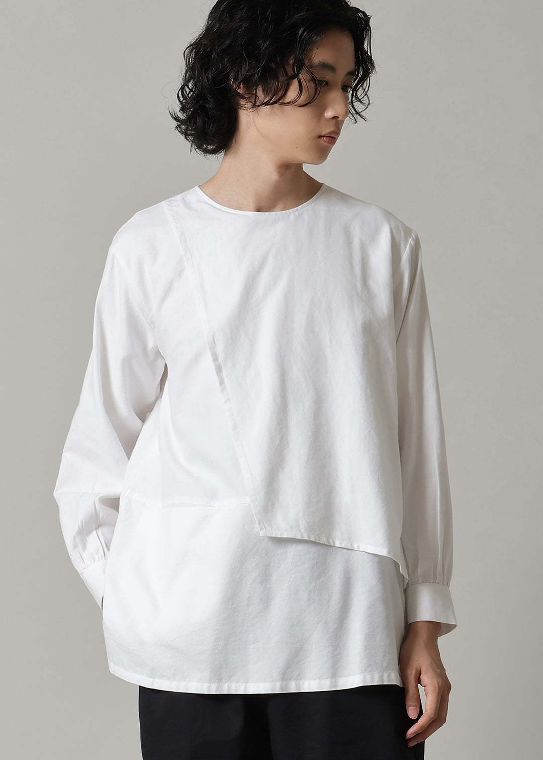 Asymme Layered Pullover 150tw Khadi