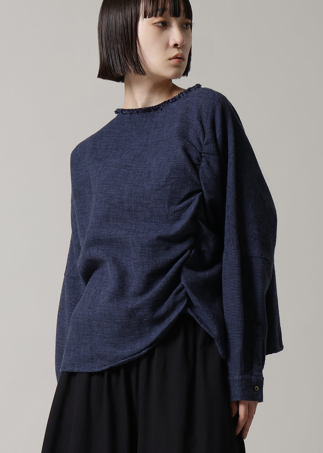 Yui Shirring Tops Overdyed Oxford