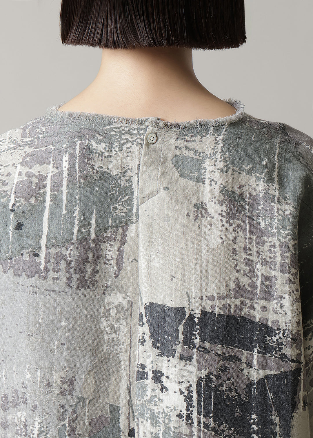 Yui Shirring OP Printed Wool Khadi