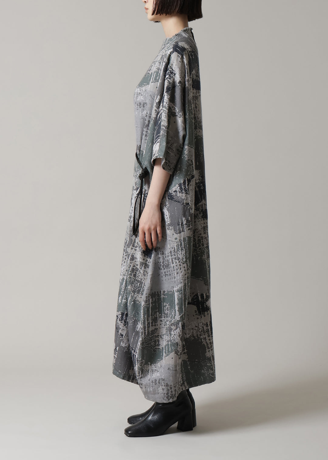 Obi High Neck OP Printed Khadi