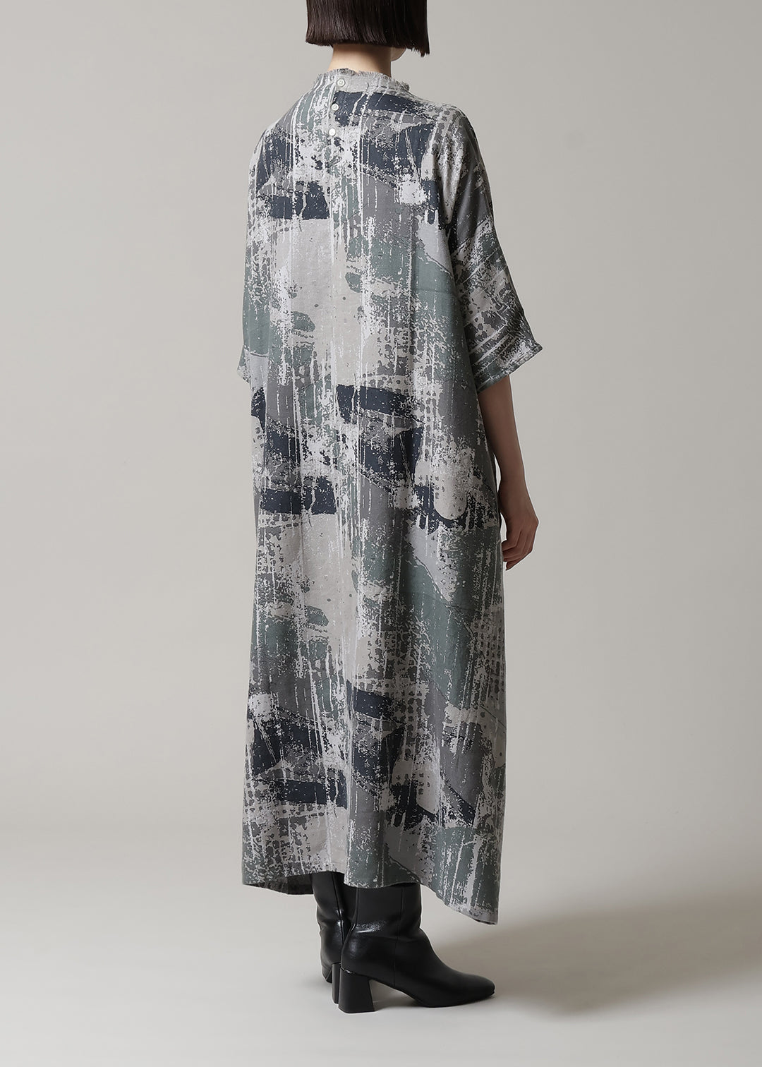 Obi High Neck OP Printed Khadi