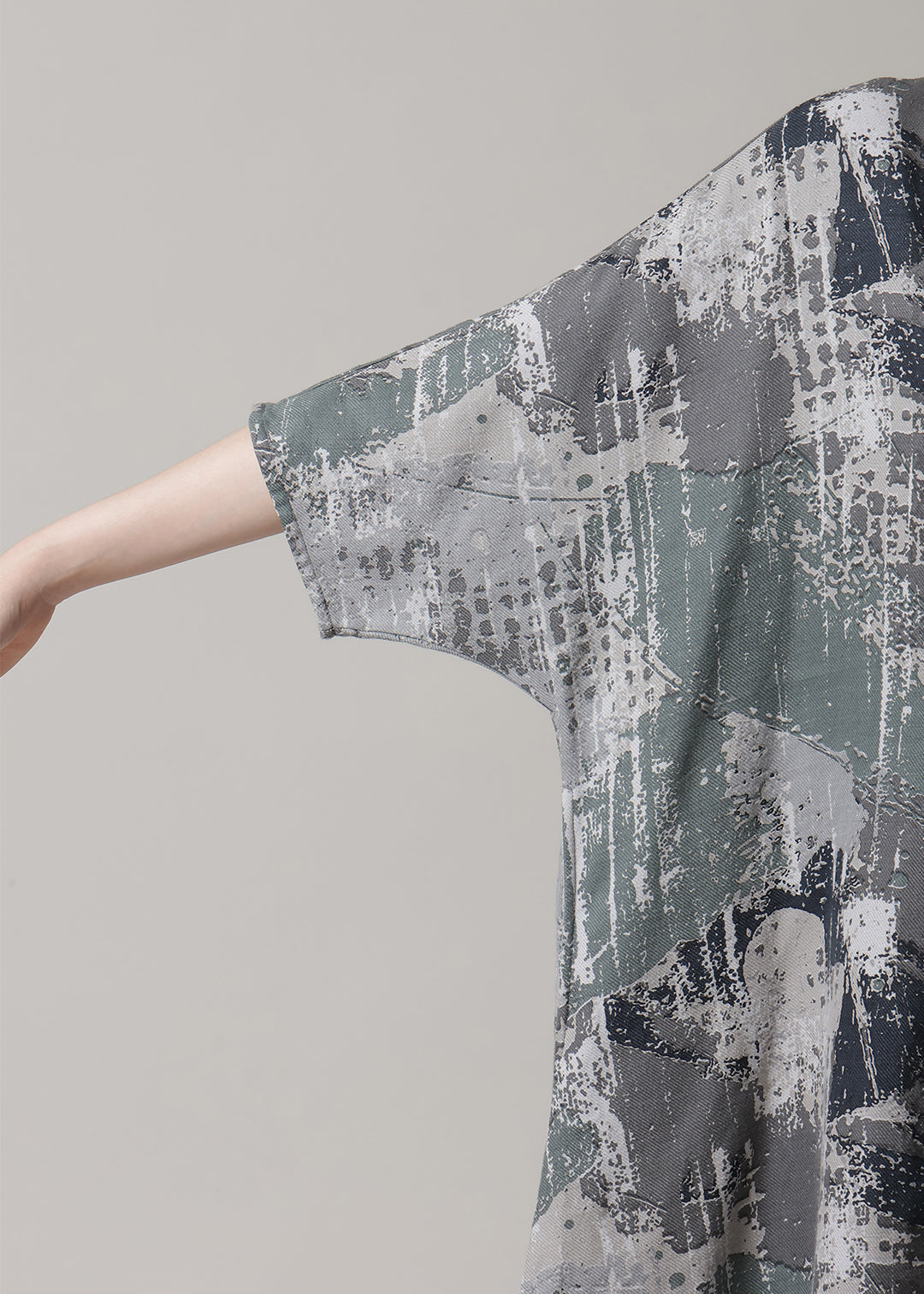 Obi High Neck OP Printed Khadi