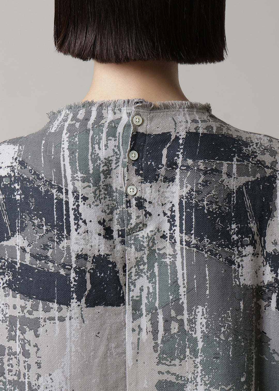 Obi High Neck OP Printed Khadi