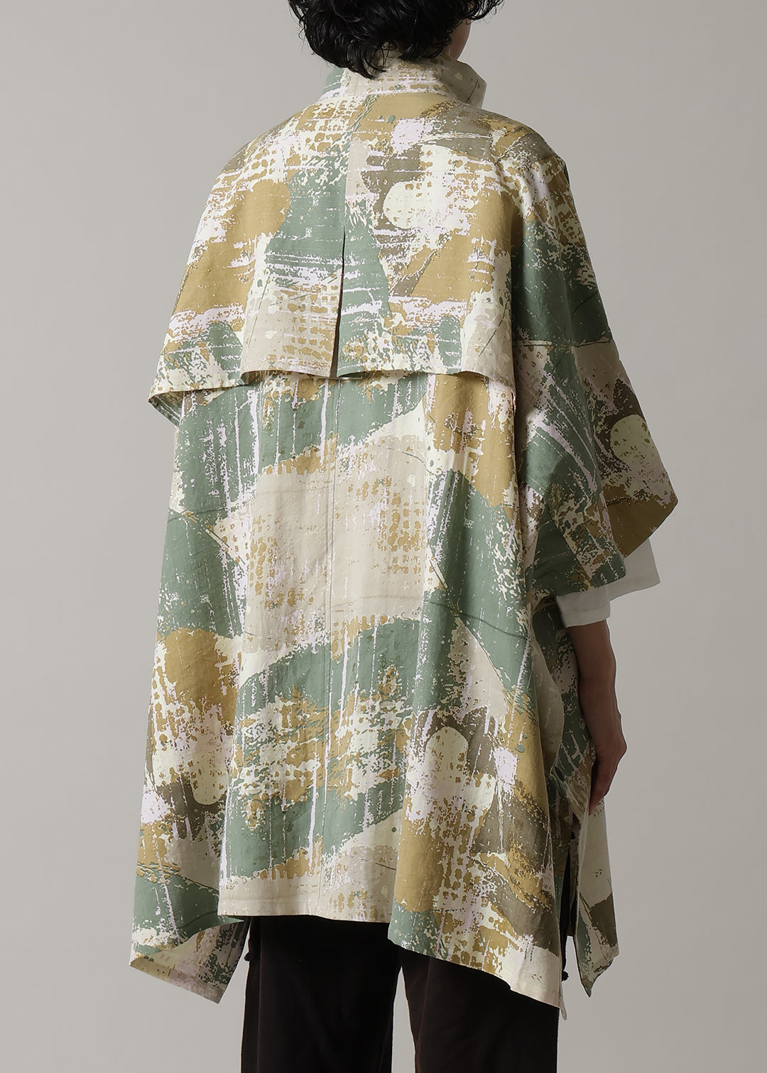 Matou Poncho Coat Print Khadi Modal