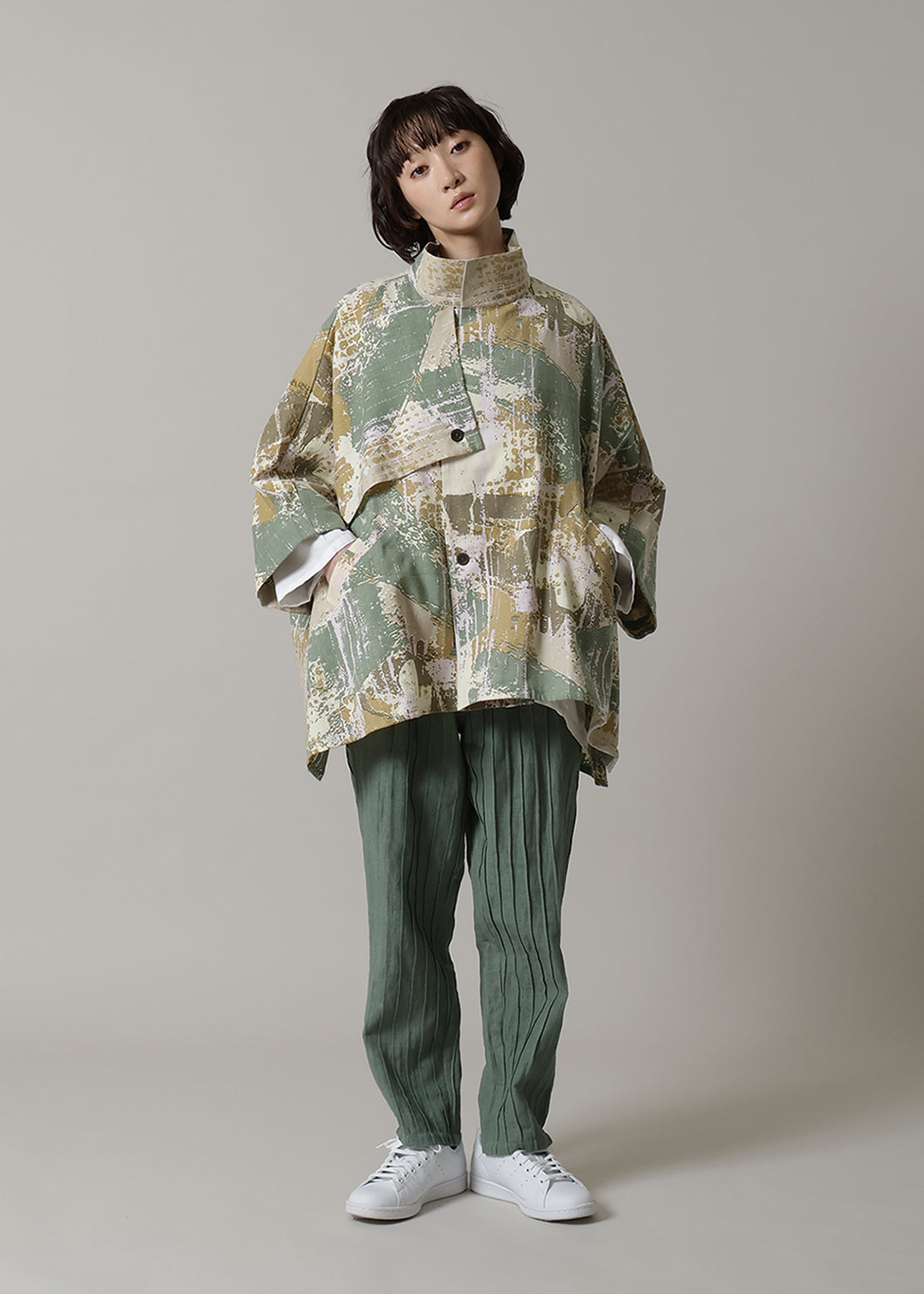 Matou Poncho Printed Khadi Modal