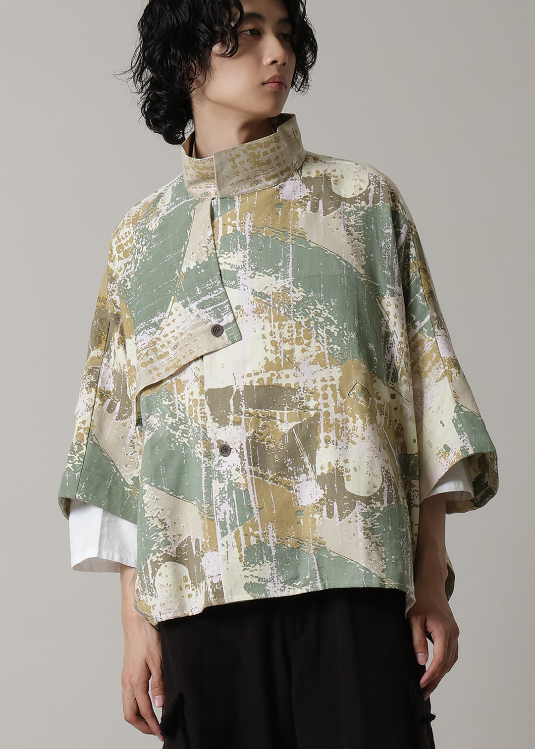 Matou Poncho Printed Khadi Modal