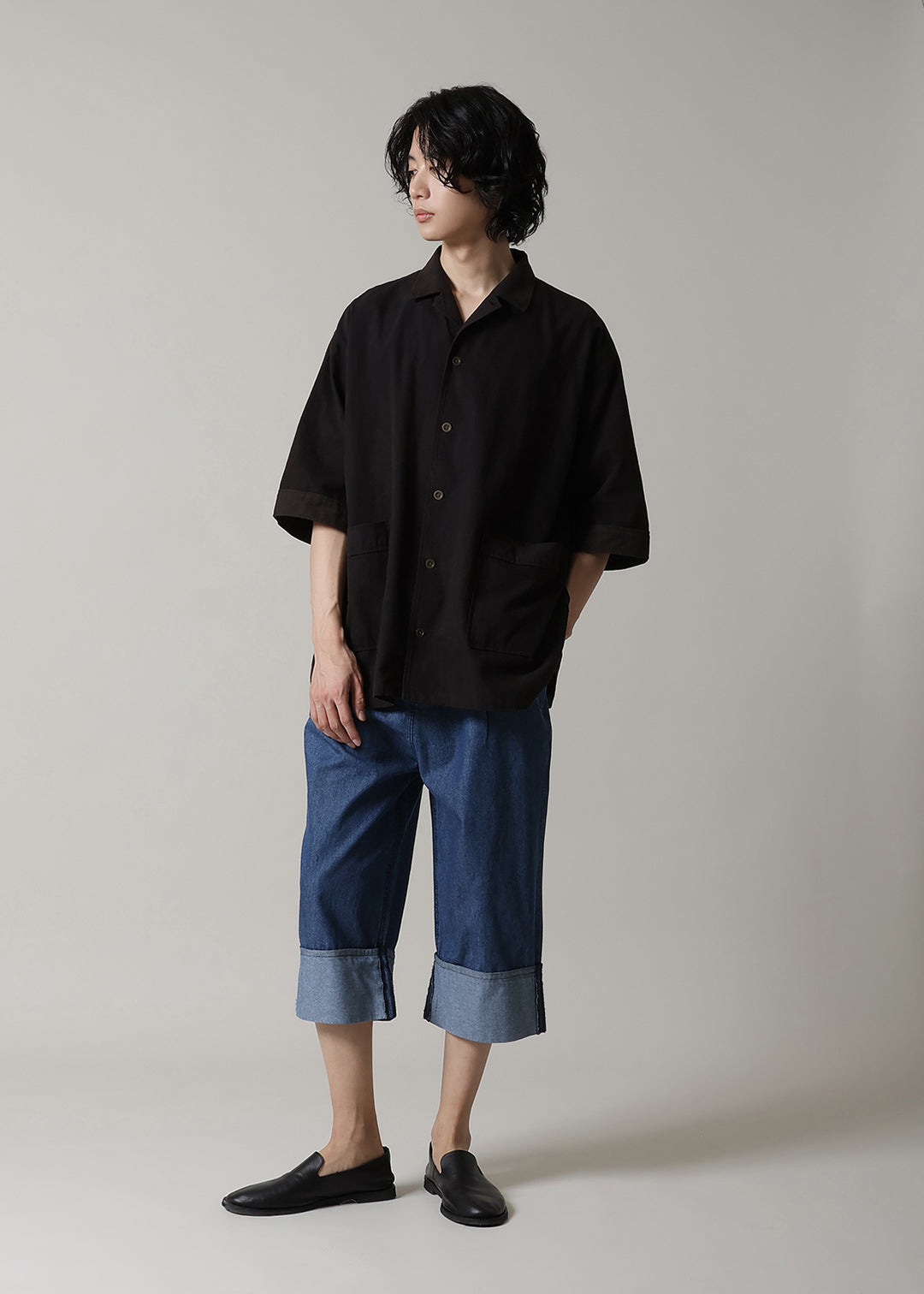 Kaname Open Collar SH Washed Khadi