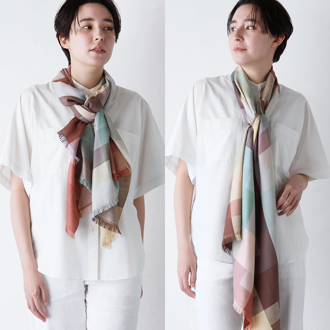 Block Check Silk Stole